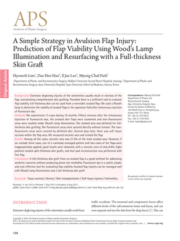 A Simple Strategy in Avulsion Flap Injury: Prediction of Flap Viability Using Wood’S Lamp Illumination and Resurfacing with a Full-Thickness Skin Graft