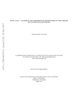 Logic and $\Mathrm {C}^* $-Algebras: Set Theoretical Dichotomies in The