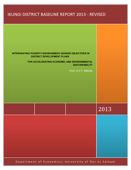 Ikungi District Baseline Report 2013 - Revised