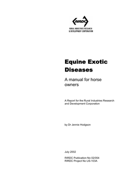 Equine Exotic Diseases