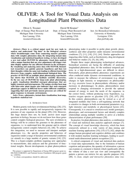 OLIVER: a Tool for Visual Data Analysis on Longitudinal Plant Phenomics Data