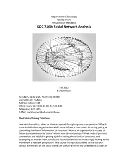 SOC 7160: Social Network Analysis