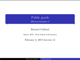Public Goods Microeconomics 2