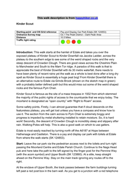 This Walk Description Is from Happyhiker.Co.Uk Kinder Scout