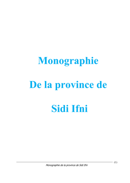 Monographie De La Province De Sidi Ifni