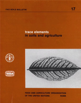 Trace Elements in Soils and Agriculture
