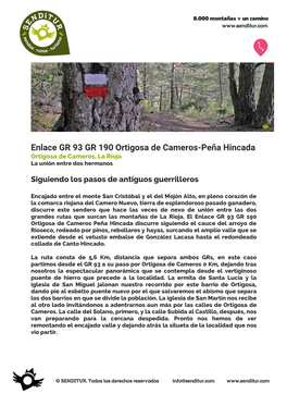 Enlace GR 93 GR 190 Ortigosa De Cameros-Peña Hincada.SENDITUR