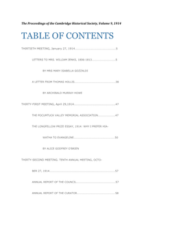 Table of Contents