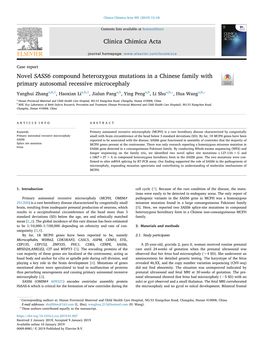 Novel SASS6 Compound Heterozygous Mutations in A