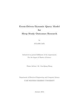 Event-Driven Dynamic Query Model for Sleep Study Outcomes Research