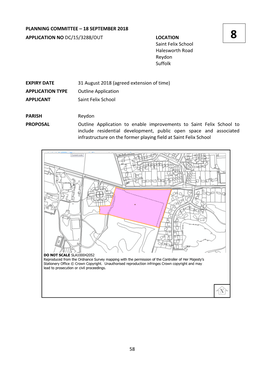 Item 8 DC153288OUT Saint Felix School Halesworth Road Reydon