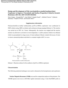 Acrylonitrile-Co-Methyl Methacrylate