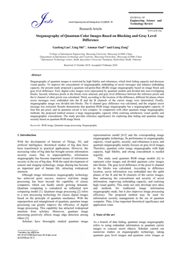 Steganography of Quantum Color Images Based on Blocking and Gray Level Difference R Gaofeng Luo1, Ling Shi2,*, Ammar Oad1,3 and Liang Zong1