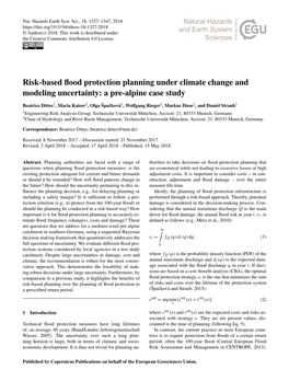 Risk-Based Flood Protection Planning Under Climate