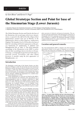 Global Stratotype Section and Point for Base of the Sinemurian Stage (Lower Jurassic)