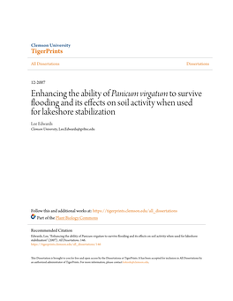 Enhancing the Ability of Panicum Virgatum to Survive Flooding and Its