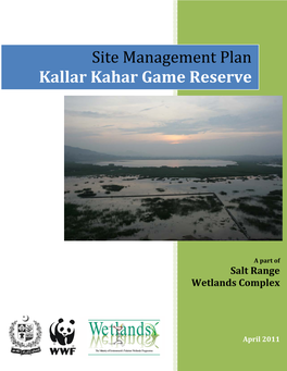 Site Management Plan Kallar Kahar Game Reserve