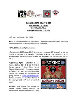 Rosado Fact Sheet for His Sept