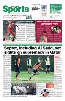 Septet, Including Al Sadd, Set Sights on Supremacy in Qatar