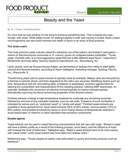 Yeast Extracts Is Typically Done by Autolysis