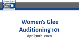 Women's Glee Auditioning