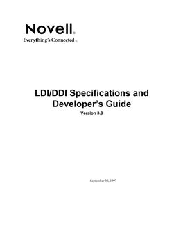 LDI/DDI Specifications and Developer's Guide