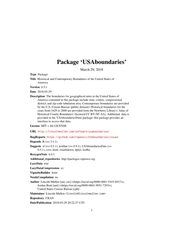 Package 'Usaboundaries'