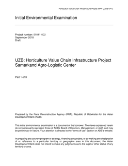 51041-002: Horticulture Value Chain Infrastructure Project