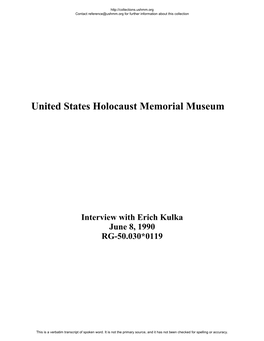 USHMM Finding