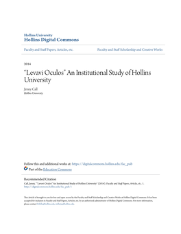 An Institutional Study of Hollins University Jenny Call Hollins University