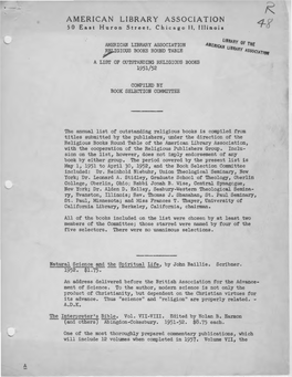 AMERICAN LIBRARY ASSOCLATION 50 East Huron Street, Chicago II, Illinois
