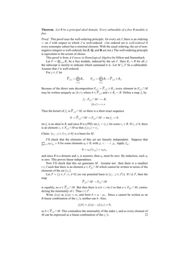 Theorem. Let R Be a Principal Ideal Domain. Every Submodule of a Free R-Module Is Free