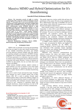 Massive MIMO and Hybrid Optimization for It's Beamforming