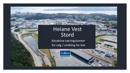 Heiane Vest Stord Attraktive Næringstomter for Salg / Utvikling for Leie