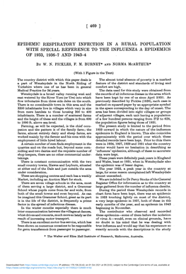 Epidemic Respiratory Infection in a Rural Population with Special Reference to the Influenza a Epidemics of 1933, 1936-7 and 1943-4