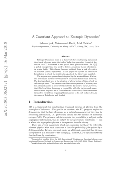 A Covariant Approach to Entropic Dynamics