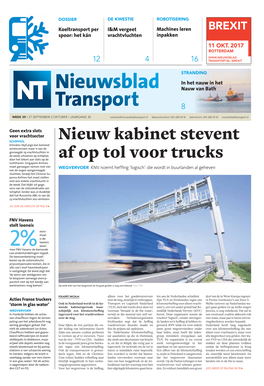 Nieuw Kabinet Stevent Af Op Tol Voor Trucks