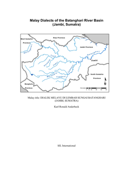 Malay Dialects of the Batanghari River Basin (Jambi, Sumatra)