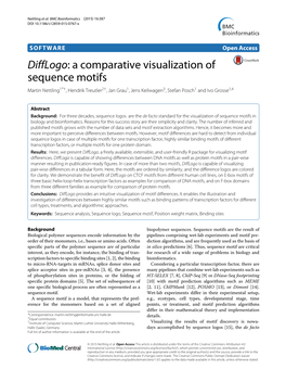 Difflogo: a Comparative Visualization of Sequence Motifs Martin Nettling1*†, Hendrik Treutler2†, Jan Grau1, Jens Keilwagen3, Stefan Posch1 and Ivo Grosse1,4