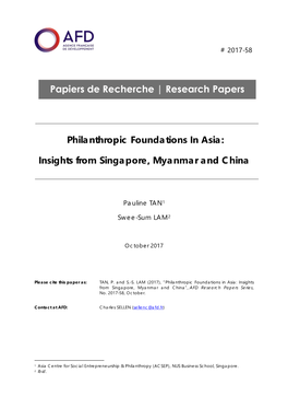 Philanthropic Foundations in Asia