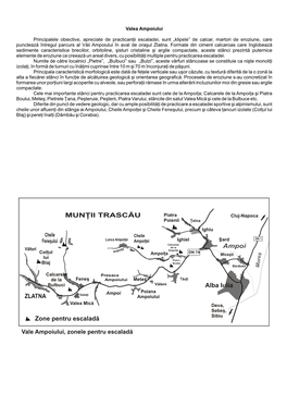 ZLATNA Ampoi Alba Iulia MUNŢII TRASCĂU Zone Pentru Escaladă