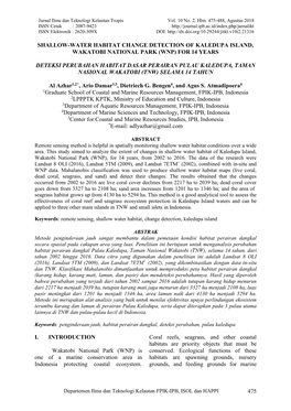 475 Shallow-Water Habitat Change Detection of Kaledupa Island