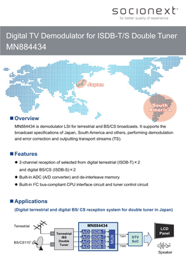 Digital TV Demodulator for ISDB-T/S Double Tuner MN884434