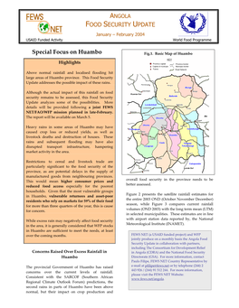 FOOD SECURITY UPDATE Special Focus on Huambo