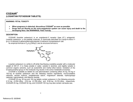 Cozaar (Losartan Potassium Tablets)