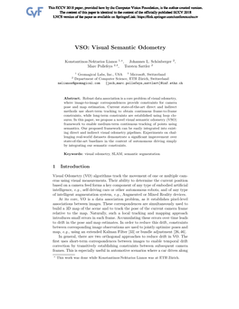 VSO: Visual Semantic Odometry