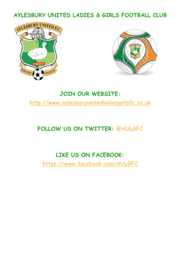 Aylesbury United Ladies & Girls Football Club Season 2019 / 2020