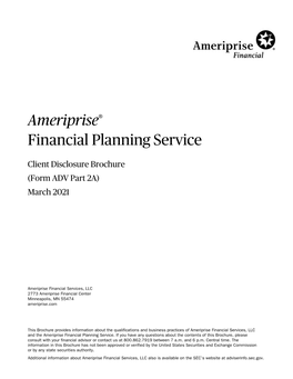 Ameriprise Financial Planning Service Client Disclosure Brochure