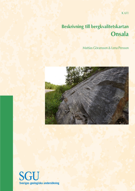 Beskrivning Till Bergkvalitetskartan Onsala