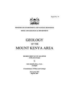 Geology of the Mount Kenya Area